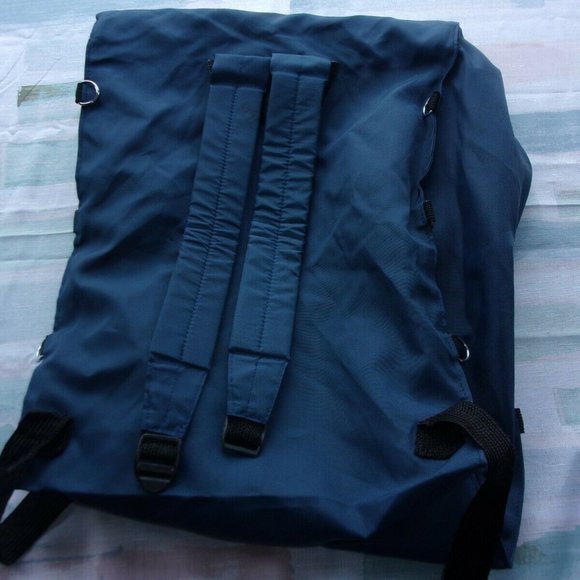 NEW VINTAGE AMERICAN CAMPER BLUE SATCHEL BAG BACKPACK LARGE SI240 - Picture 3 of 12